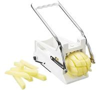 KitchenCraft Astillador de patatas, Cortador profesional de patatas fritas, Plástico y acero inoxidable, 23,5 x 10,5 x 12 cm, Blanco