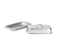 KitchenCraft Mantequera con tapa, acero inoxidable, plata 19,5 x 10 x 8 cm