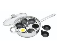 Kitchen Craft KCCVPOACH6 Clearview - Cazo de Acero Inoxidable para escalfar Huevos (6 Huecos, 28 cm)