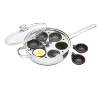 Kitchen Craft KCCVPOACH6 Clearview - Cazo de Acero Inoxidable para escalfar Huevos (6 Huecos, 28 cm)