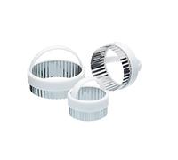 KitchenCraft Cortapastas acanalado con asas de plástico, acero inoxidable, juego de 3, plateado, 7,8 cm*14,0 cm*11,0 cm