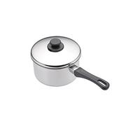 KitchenCraft Cacerola extrafunda de acero inoxidable apta para inducción con tapa, 12 cm (4,5"), plateada