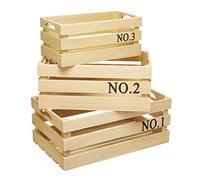 Kitchen Craft Natural Elements Madera de Paulownia Cajas de Almacenamiento, Juego de 3