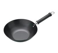 KitchenCraft World of Flavours Wok de inducción sin varillas, acero al carbono, grande, apto para lavavajillas, 30 cm, negro