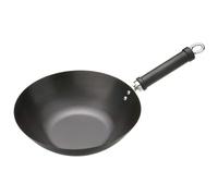 KitchenCraft World of Flavours Wok antiadherente para placa de inducción, Acero al carbono, Sartén, Negro, 26,5 cm Mediana