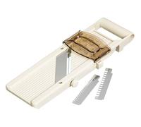 KitchenCraft JPSLICER Mandolina Japonesa con 3 Cuchillas (empuñadura de Seguridad), Beige Beige, 32.5cm (L) x 10cm (W)