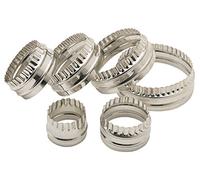 KitchenCraft Juego de cortapastas de doble cara con bordes estriados / redondos, acero inoxidable, 6 piezas, plateado