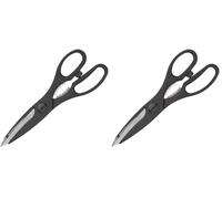 Kitchen Craft Tijeras Multiusos de 21 cm, Acero Inoxidable, Negro (Black) (Paquete de 2)