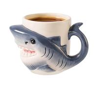 Kitchen Cups - 3D Shark Mug 18oz, 16x11.5x10cm | Fun Animal Drinkware For Latte, Long Lasting Ceramic Beverage Holder Present For Coffee Lovers Tea Drinkers Kids Adults Restaurant Bistro Diner Breakfa