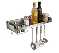 Kitchen Cutter Holder - No-Drill Cutlery Holder, Wall-Mounted Kitchen Shelf Rack with Hooks and Rods | Multi-Functional Bakehouse Storage Organizer for Knives, Utensils, Counter, Cabinet, Home Indoor