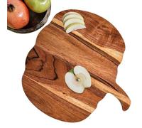 Kitchen Cutting Board - 1.5x30.5x33cm Halloween Pumpkin Shaped Wooden Serving Platter With Handle | Acacia Wood Chopping Board For Meat Vegetables Fruit Bread Steak Cheese
