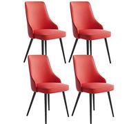 Kitchen Dining Room Furniture Chairs Dining Chairs Set of 4 Living Room side Chairs Water Proof Pu Leather Kitchen Chair with Metal Legs Kitchen Living Room Lounge Counter Chairs, JYLSSKUK, Red, B