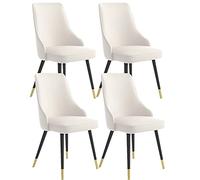 Kitchen Dining Room Furniture Chairs Dining Chairs Set of 4 Living Room side Chairs Water Proof Pu Leather Kitchen Chair with Metal Legs Kitchen Living Room Lounge Counter Chairs, JYLSSKUK, White,