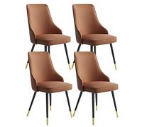 Kitchen Dining Room Furniture Chairs Dining Chairs Set of 4 Living Room side Chairs Water Proof Pu Leather Kitchen Chair with Metal Legs Kitchen Living Room Lounge Counter Chairs, JYLSSKUK, Dark Co
