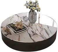 Kitchen Dining Table Set Dining Table Mod Glossy Rock Slab Coffee Table Simple Round Coffee Table In The Living Room Large Drawers Stainless Steel Gilded Base (Color : A Size : 90CM) (C 90CM)