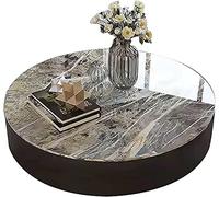Kitchen Dining Table Set Dining Table Mod Glossy Rock Slab Coffee Table Simple Round Coffee Table In The Living Room Large Drawers Stainless Steel Gilded Base (Color : A Size : 90CM) (B 100CM)