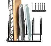 Kitchen Dish Drying Rack, 5 Slot Space-Saving Organizer, Multifunctional Non Slip Stand, 17.8x10.8cm, Pot Lid and Cutting Board Holder, Sturdy Kitchen Accessory for Countertop