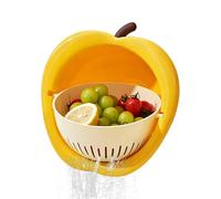 Kitchen Drain Basket, Food Strainer Set, Multi Use Quick Water Release Colander System, Sturdy Thick Plasticz Filter Bowl, Minimal Utility Style Design for Home Pasta Use