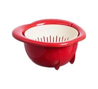 Kitchen Drain Basket, Food Strainer Set, Multi Use Quick Water Release Colander System, Sturdy Thick Plasticz Filter Bowl, Minimal Utility Style Design for Home Pasta Use