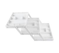 Kitchen Drawer Organizer - Expandable Foldable Storage Trays, 3 Tier Adjustable Utensil Sorting System for Gadgets, Cutlery, Desk Supplies, Space Efficient Organization Accessory, Home Apartment