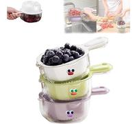 Kitchen Dual Layer Draining Basket with Handle, Probabledy Draining Basket, Double-Layer and Lock Design Fruit Washing Strainer Fruit Washing Strainer Bowl for Kitchen (mixed 3pcs)