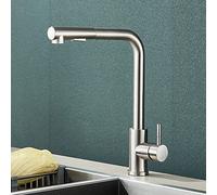 Kitchen Fauce with Pull Down Sprayer, Kitchen Sink Faucets 304 Stainless Steel Single Handle Single Hole Faucet for Farmhouse RV Bar Laundry Sinks,Black
