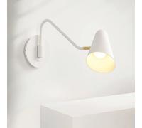 Kitchen Faucet 2 Pack Swing Arm Wall Lamp, Adjustable Wall Mount Reading Light with On/Off, Vintage Metal Wall 350° Rotating Bedside Reading Wall Lamp for Studying Room, E27(White Colo