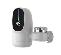 Kitchen Faucet Adapter Instant Electric Hot Water Heater Fast Heating Digital Display Heater Water Heater For Bathroom Faucet(White-UK)