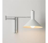 Kitchen Faucet Adjustable Swing Arm Wall Nordic Metal E27 Lamp with Telescopic for Bedroom Living Room Study Reading(White)