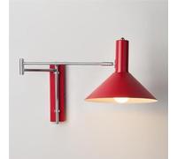 Kitchen Faucet Adjustable Swing Arm Wall Nordic Metal E27 Lamp with Telescopic for Bedroom Living Room Study Reading(Red)