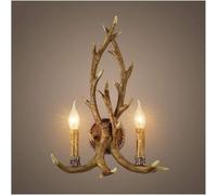 Kitchen Faucet American Country Candle Shaped Illumination Wall Lighting Fixture Loft Cafe Bar Restaurant Wall Lamp Personality Dual Antler Wall Mounted Lamp