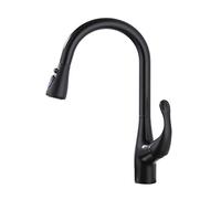 Kitchen Faucet Black with Pull Down Sprayer 360°Rotation 2 Modes Brass Kitchen Sink Faucets