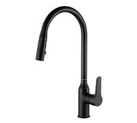 Kitchen Faucet Black with Pull Down Sprayer Brass 360° Rotation Water-Saving Bubbler Kitchen Sink Faucets