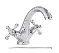 Kitchen Faucet, Brass Bathroom Sink Faucet Single Hole, Double Handle Mixer Tap With 60cm Hose Colsd And Hot Replacement Part For Washing Room, Lavatory & Vanity And Others