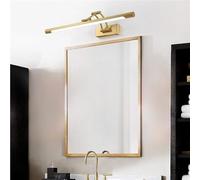 Kitchen Faucet Brass Wall Mirror Light with Swing Arm Vintage Retro Waterproof Bathroom Toilet Lamp for Bedroom Hotel and(45cm/8w)