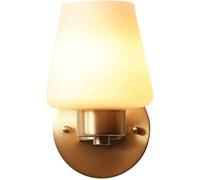 Kitchen Faucet Copper Candelabra Wall with White Glass Shade Brass Wall Lamp Hallway Decorative Lighting Wall Light, E27 Bedside Wall Lamps, Retro Industrial Wall Lights