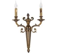 Kitchen Faucet European Double Head Vintage Candle Lamp Mid Century Industrial Iron Wall Light Fixtures for Bedroom Living Room Hallway(Brown)