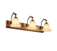 Kitchen Faucet European Retro Three Head Flower Glass Shade Light Alloy Copper Plating Base Wall Lamp for Bedroom Living Room Hallway Staircase