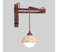 Kitchen Faucet European Style Farmhouse Wall Lamps Wood Swing Arm Adjustable Light Vintage Natural Yellow Travertine Sconces
