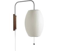 Kitchen Faucet Fabric Shade Wood Plug in Wall Swing Arm Bedside Wall Light with White Oval Silk WABI Sbai Wall Sconces Japanese-Style Home Decor Retro Bedroom Wooden Wall Lamp