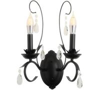 Kitchen Faucet Farmhouse Black Candle Wall Industrial Light Bathroom Fixture for Bedroom Living Room Kitchen(2-Lights)