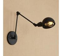 Kitchen Faucet Industrial Retro Bedside Wall Light Telescopic Adjustable Long Swing Arm Wall Lamps E27 Old-Fashioned Light Black Wrought Iron Sconces Lights for Loft Barn Farmhouse(30+30cm)