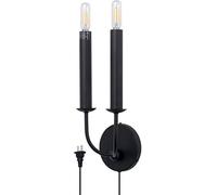 Kitchen Faucet Industrial Retro Wall Lamp,Black Candle Shape Lights,Plug-in with Switch,Nostalgic Aisle Decoration Bedroom Bedside