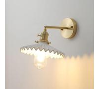 Kitchen Faucet Japanese Brushed Brass Adjustable White Ceramic Shade E27 1-Light Lamps Study Reading Wall Lighting, and Beautiful