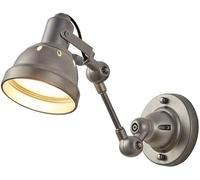 Kitchen Faucet Loft Art Wall Lighting Vintage Silver Swing Arm Wall Lamp Aluminum Foldable Adjustable Bedside Reading Light, Classic Barn Sconces for Bedroom Cafe Living Room, E14