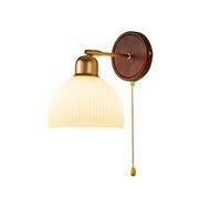 Kitchen Faucet Mid-Century Iron Fluted Glass Shade Light Fixtures Rotatable Arm Pull Chain Wall Lamp for Bedroom Living Room
