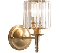 Kitchen Faucet Minimalist Light Luxury Crystal Wall Lamp Antique Brass Colour E14 Wall Light Fixture for Bedroom Bedside Aisle Staircase Living Room Background Wall Candle