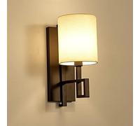 Kitchen Faucet Montaje Lucina Disponse iluminación Pared Decoración Linterna Moderna Dormitorio Sala Estar del Pasillo Retro Corredor la Tela Metal Lámpara de Tela/latón/Trato (Negro, Whit