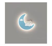 Kitchen Faucet Moon Light LED, Blue Bear & Pink Rabbit Cartoon, Nordic Wall Mounted Lamp for Boys and Girls Room(Blue)