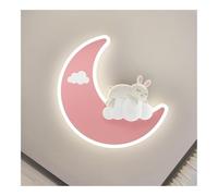 Kitchen Faucet Moon Light LED, Blue Bear & Pink Rabbit Cartoon, Nordic Wall Mounted Lamp for Boys and Girls Room(Pink)